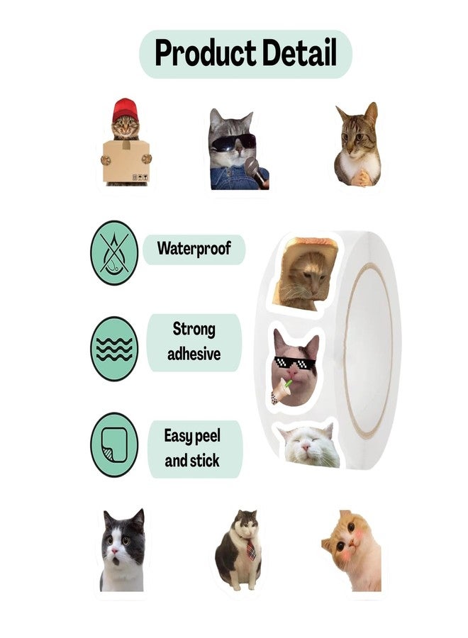 Flavizo 500pcs Cat Stickers for Kids & Adults - Decorative Cartoon Stickers for Crafts, Scrapbooking, Rewards, DIY Journals, Water Bottles, Laptops, Party Favors & School Supplies - Image 3